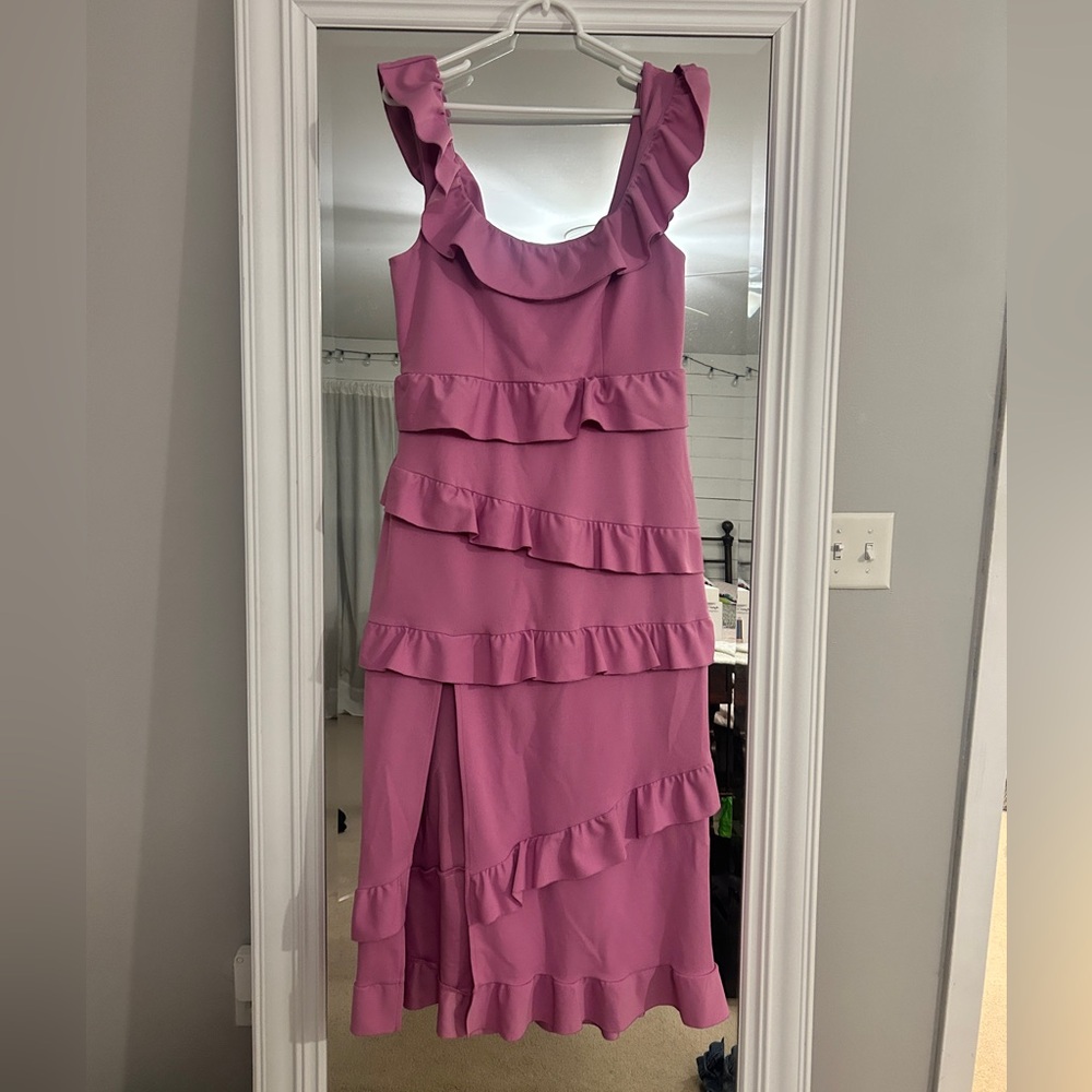 Show Me Your MuMu Asymmetrical Pink Ruffle Dress